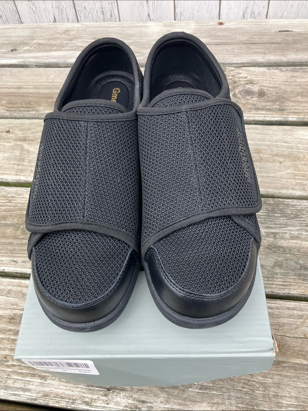 NEW Gmedonm Adjustable Wide Width Shoes sz 10 black